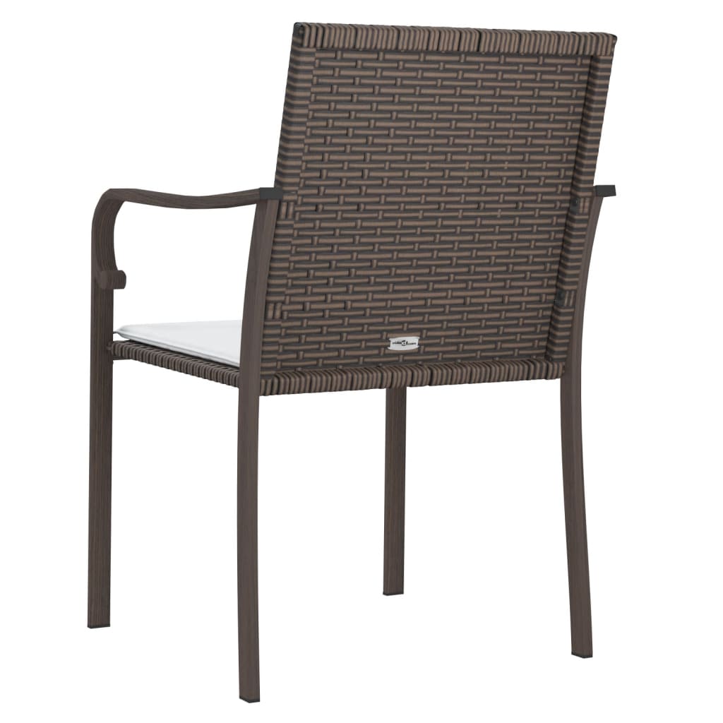 Patio Chairs With Cushions 2 Pcs 22&quot;X23.2&quot;X33.1&quot; Poly Rattan