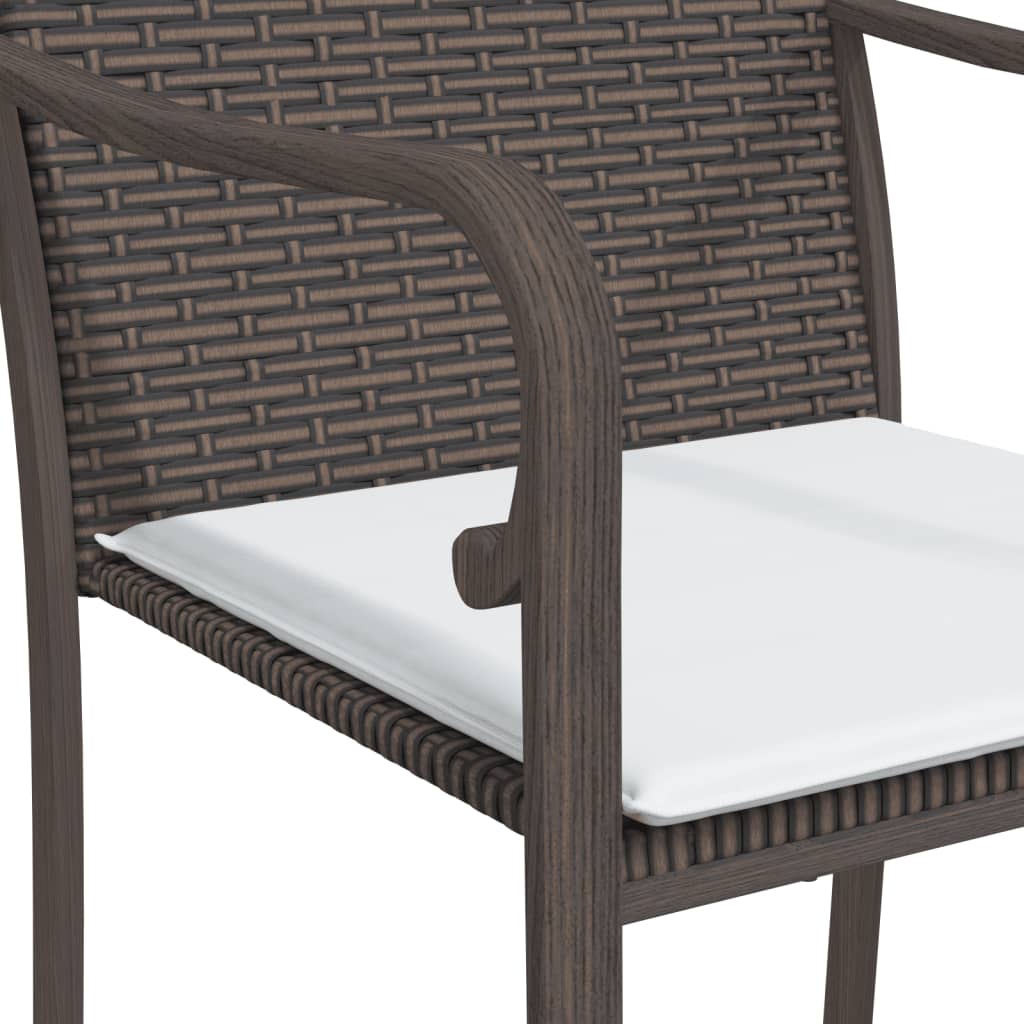 Patio Chairs With Cushions 2 Pcs 22&quot;X23.2&quot;X33.1&quot; Poly Rattan