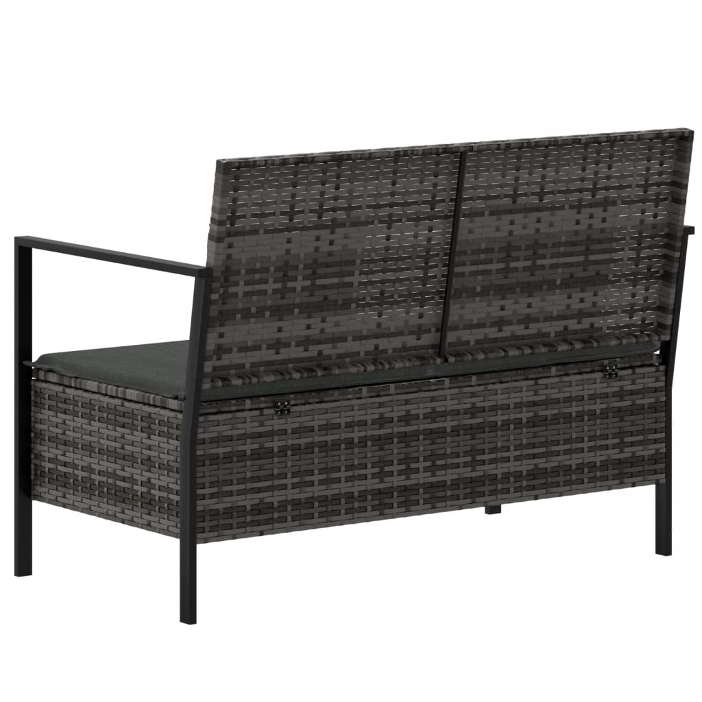 2-Seater Patio Bench With Cushions Poly Rattan