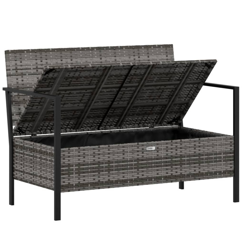 2-Seater Patio Bench With Cushions Poly Rattan