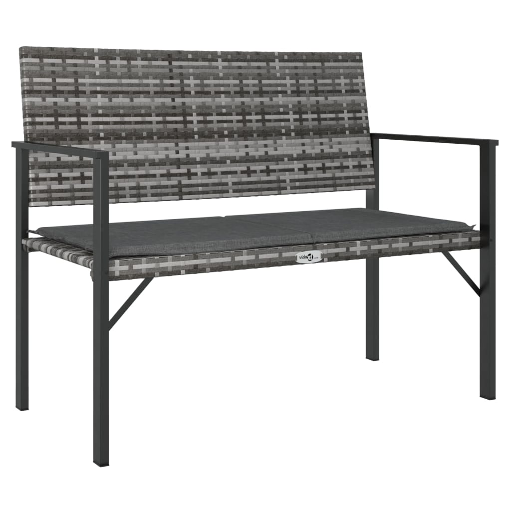 2-Seater Patio Bench With Cushion Poly Rattan