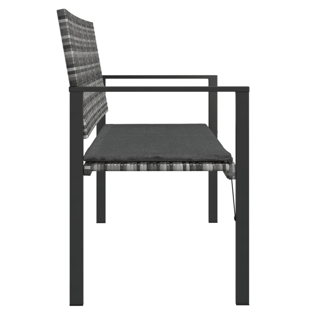 2-Seater Patio Bench With Cushion Poly Rattan