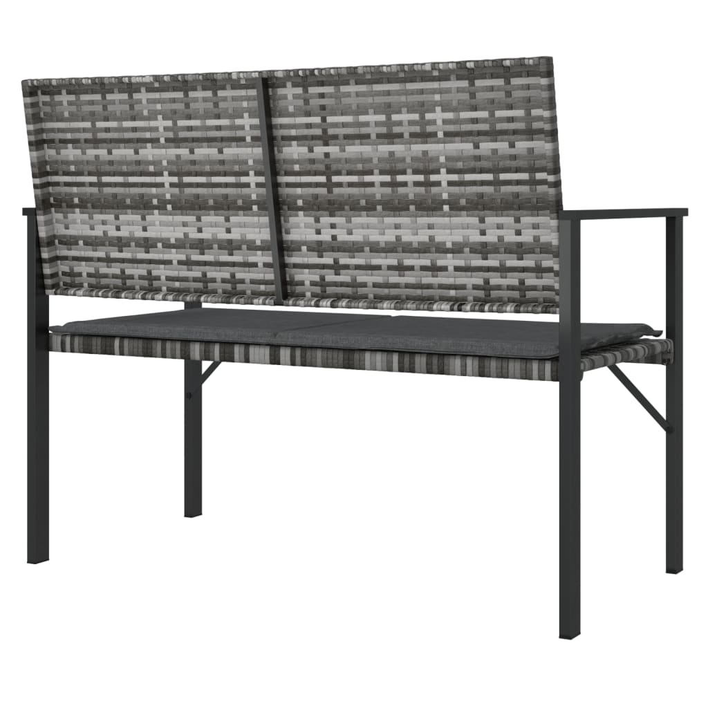 2-Seater Patio Bench With Cushion Poly Rattan