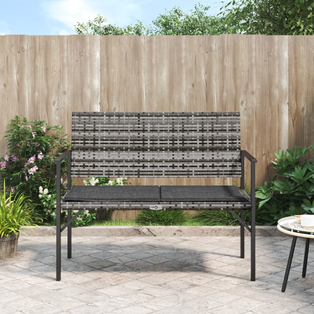 2-Seater Patio Bench With Cushion Poly Rattan