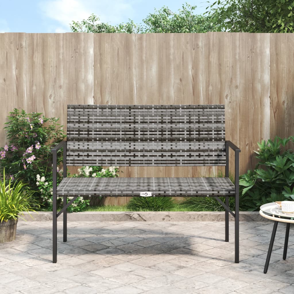 2-Seater Patio Bench With Cushion Poly Rattan