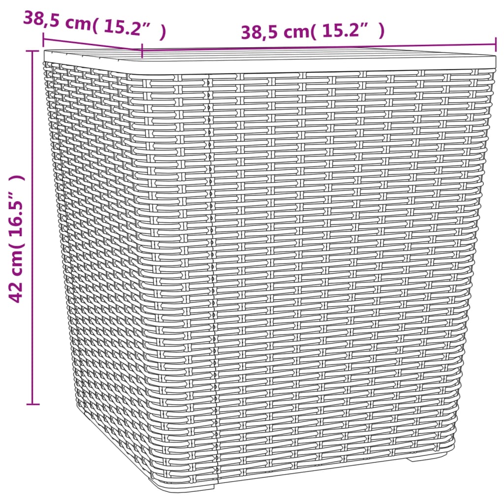 Patio Table With Removable Lid Light Brown Polypropylene