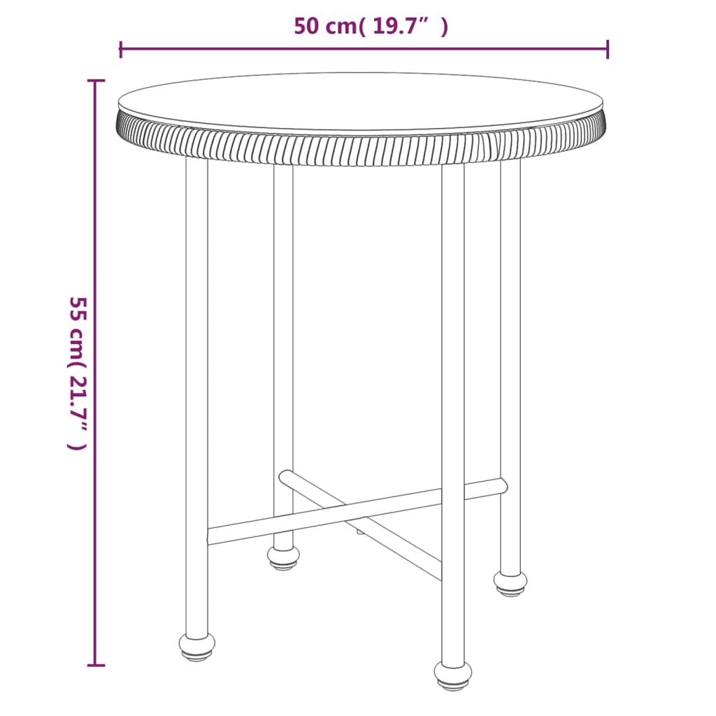 3 Piece Patio Dining Set Poly Rattan