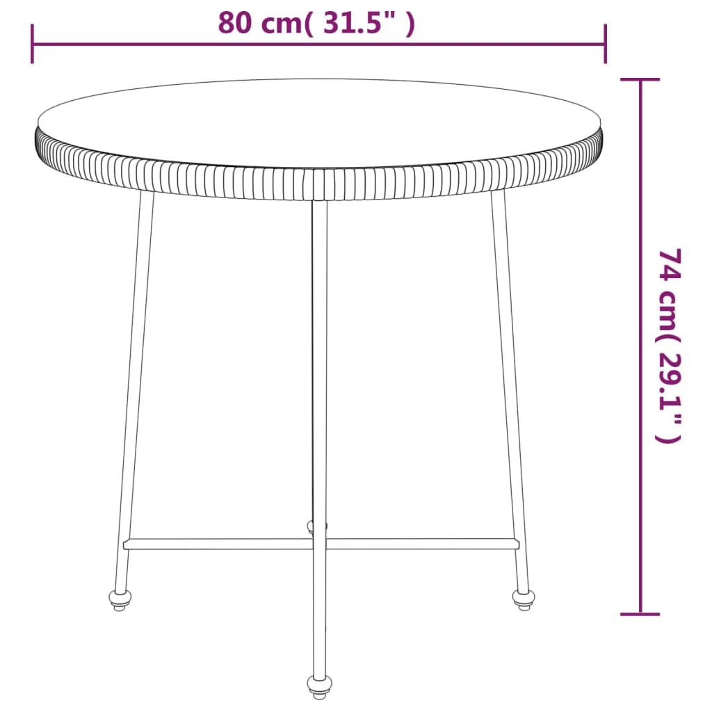 5 Piece Patio Dining Set Poly Rattan