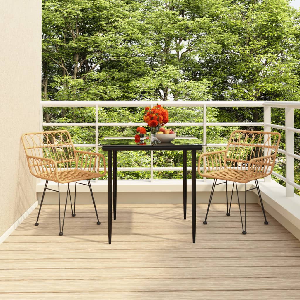 7 Piece Patio Dining Set Poly Rattan