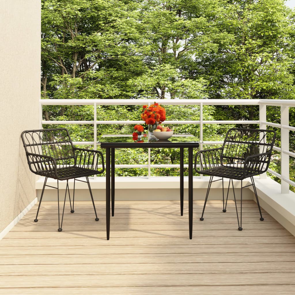 7 Piece Patio Dining Set Poly Rattan