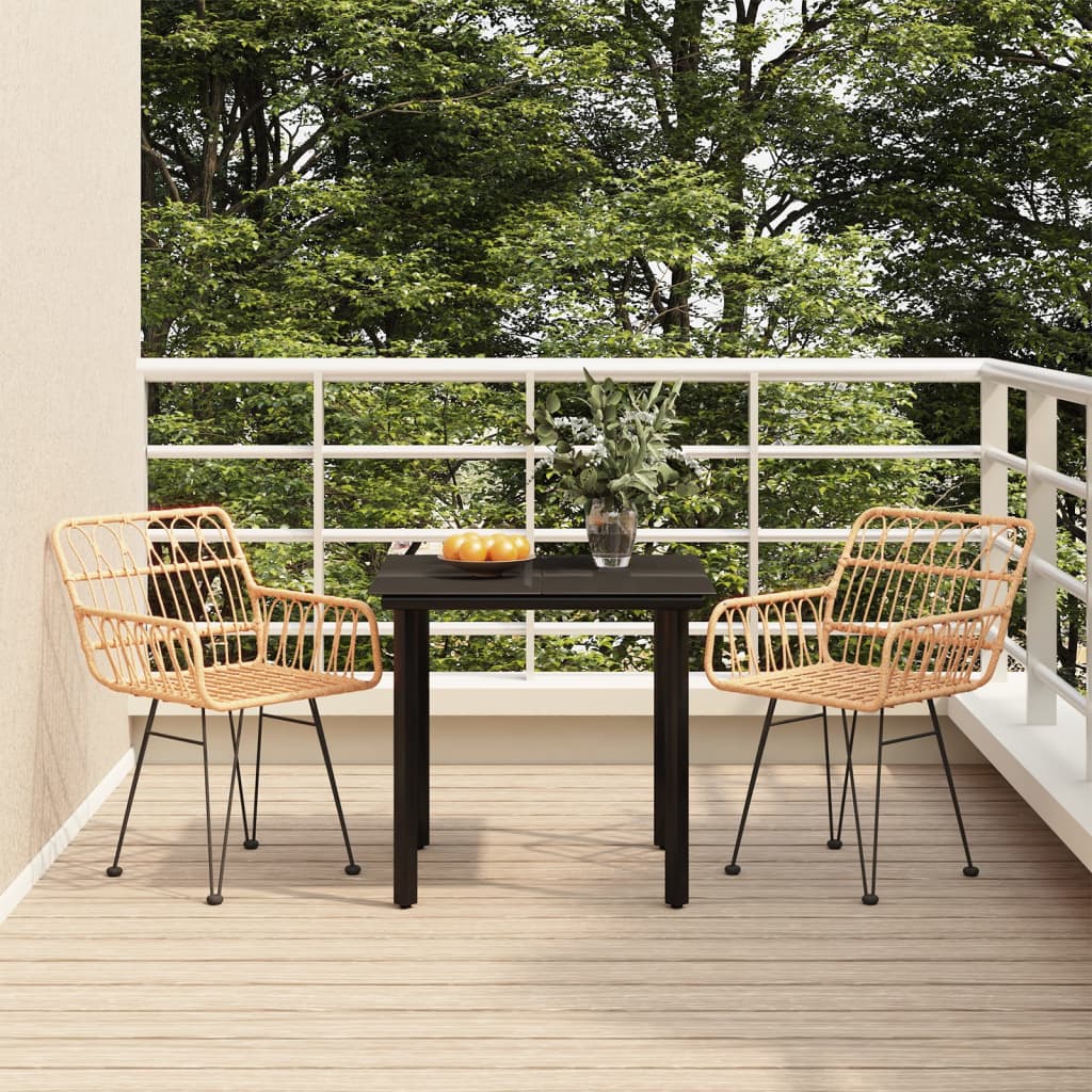 7 Piece Patio Dining Set Poly Rattan