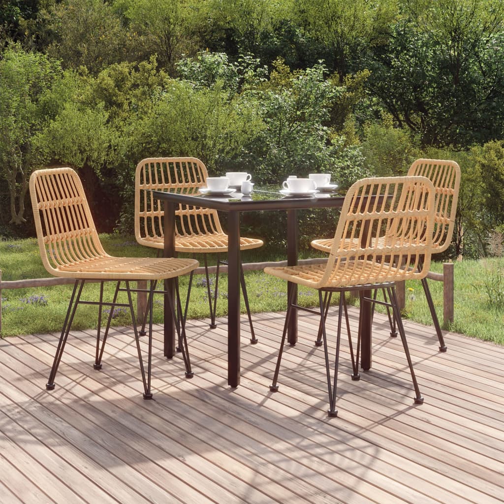 3 Piece Patio Dining Set Poly Rattan