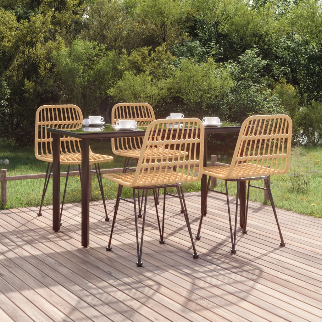 3 Piece Patio Dining Set Poly Rattan