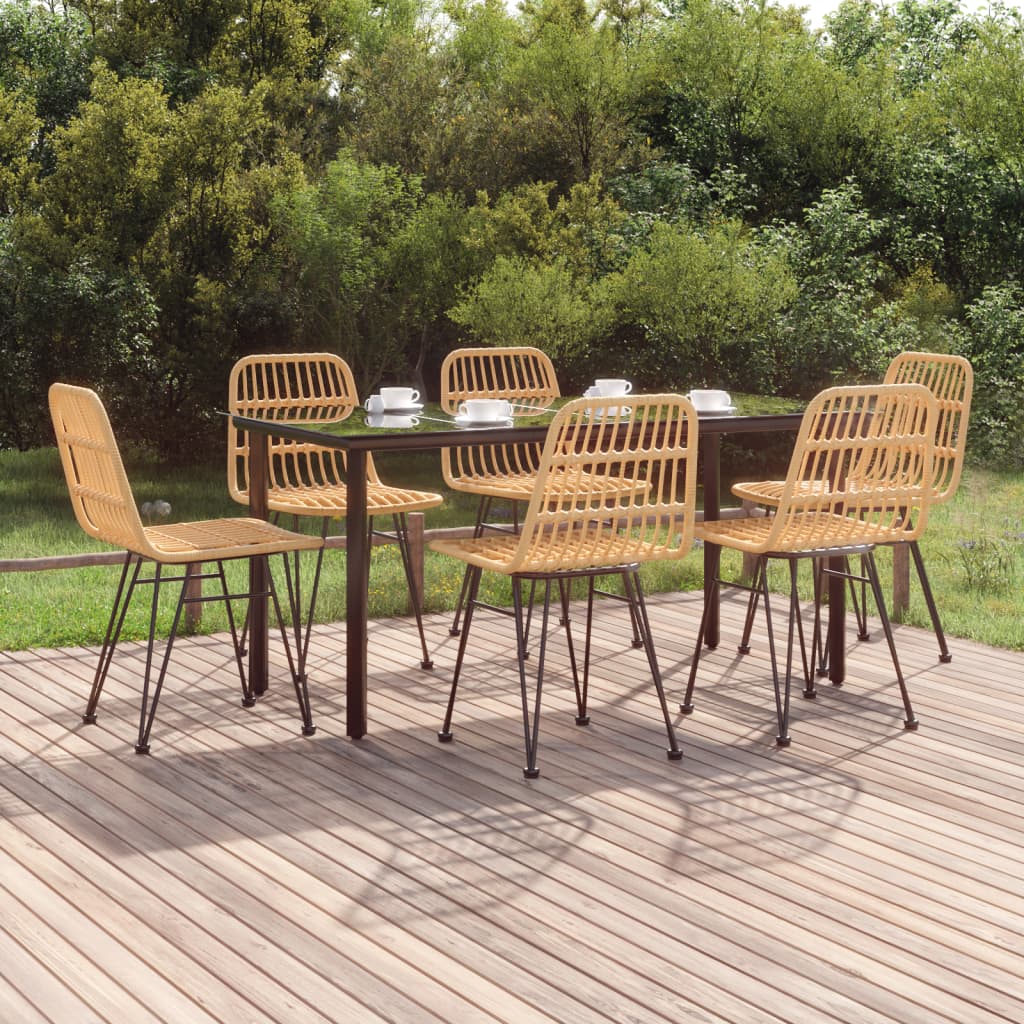 3 Piece Patio Dining Set Poly Rattan