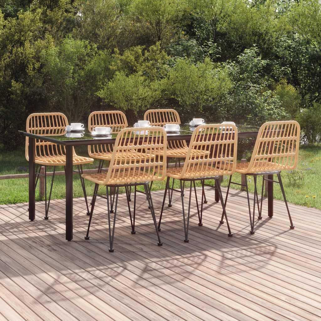 3 Piece Patio Dining Set Poly Rattan