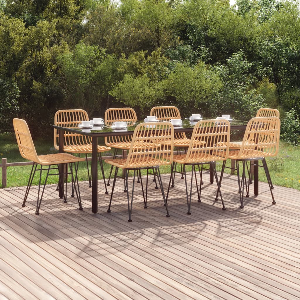 3 Piece Patio Dining Set Poly Rattan