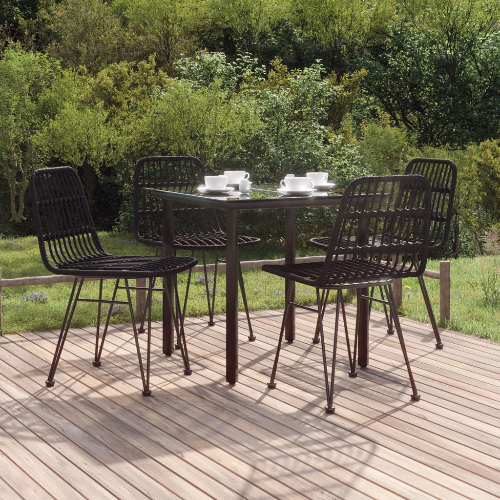 3 Piece Patio Dining Set Poly Rattan