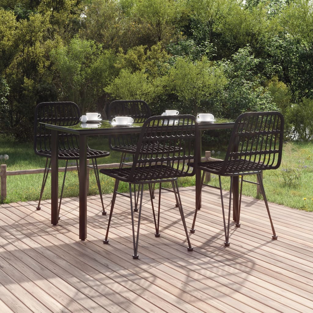 3 Piece Patio Dining Set Poly Rattan