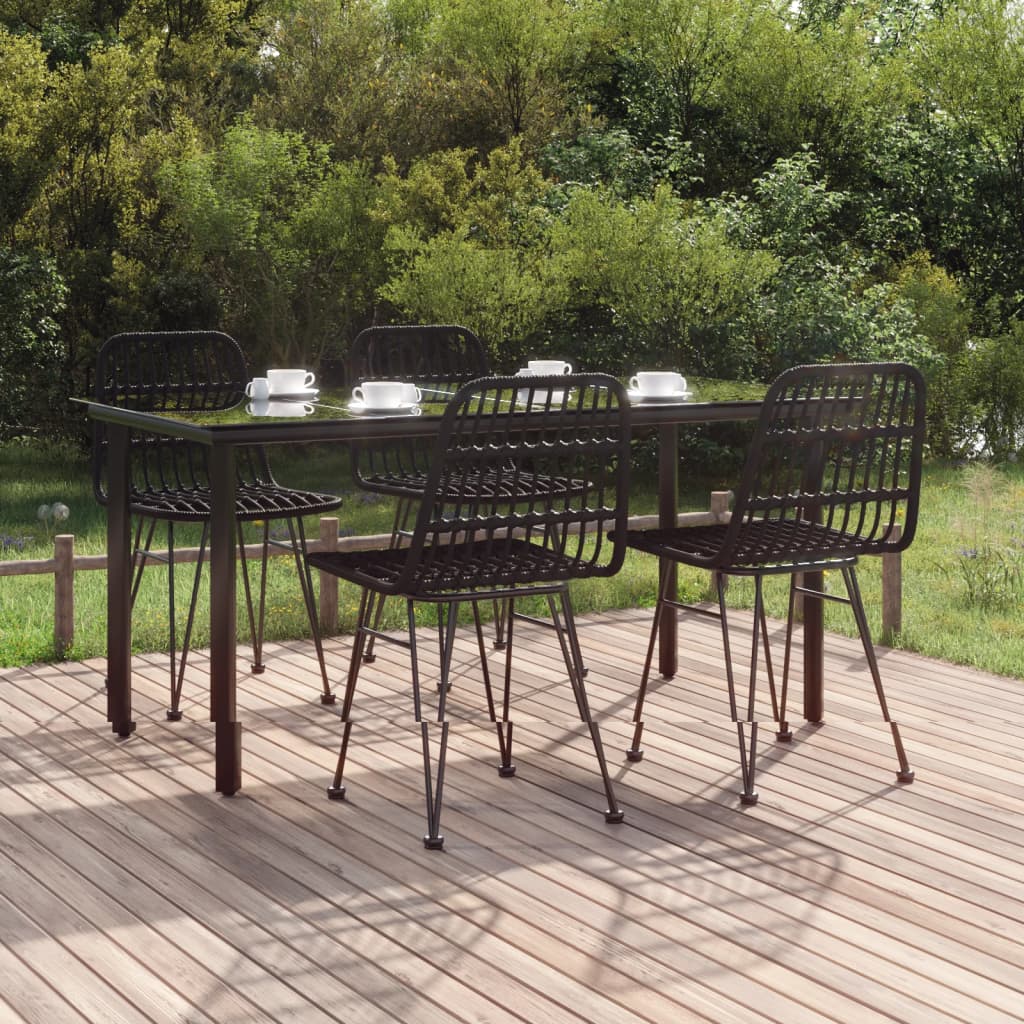 3 Piece Patio Dining Set Poly Rattan