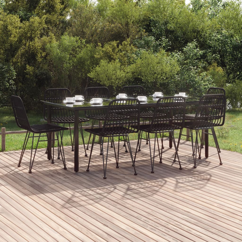 3 Piece Patio Dining Set Poly Rattan