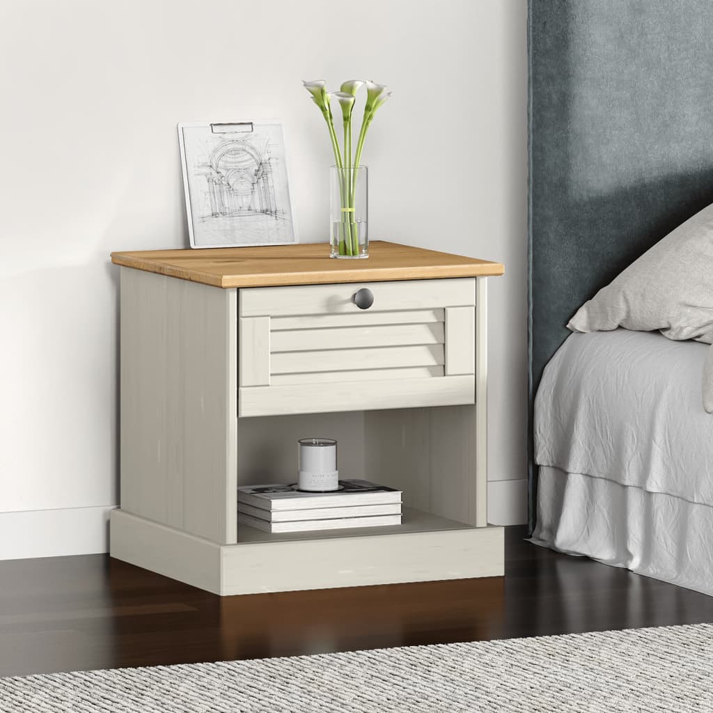 Bedside Cabinet Vigo 16.5&quot;X13.8&quot;X16.5&quot; Solid Wood Pine