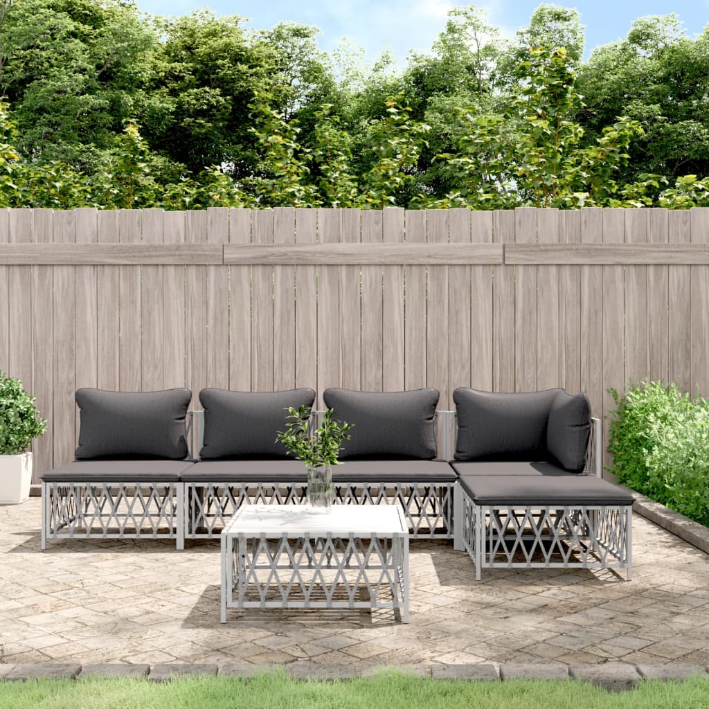 3 Piece Patio Lounge Set With Cushions Steel