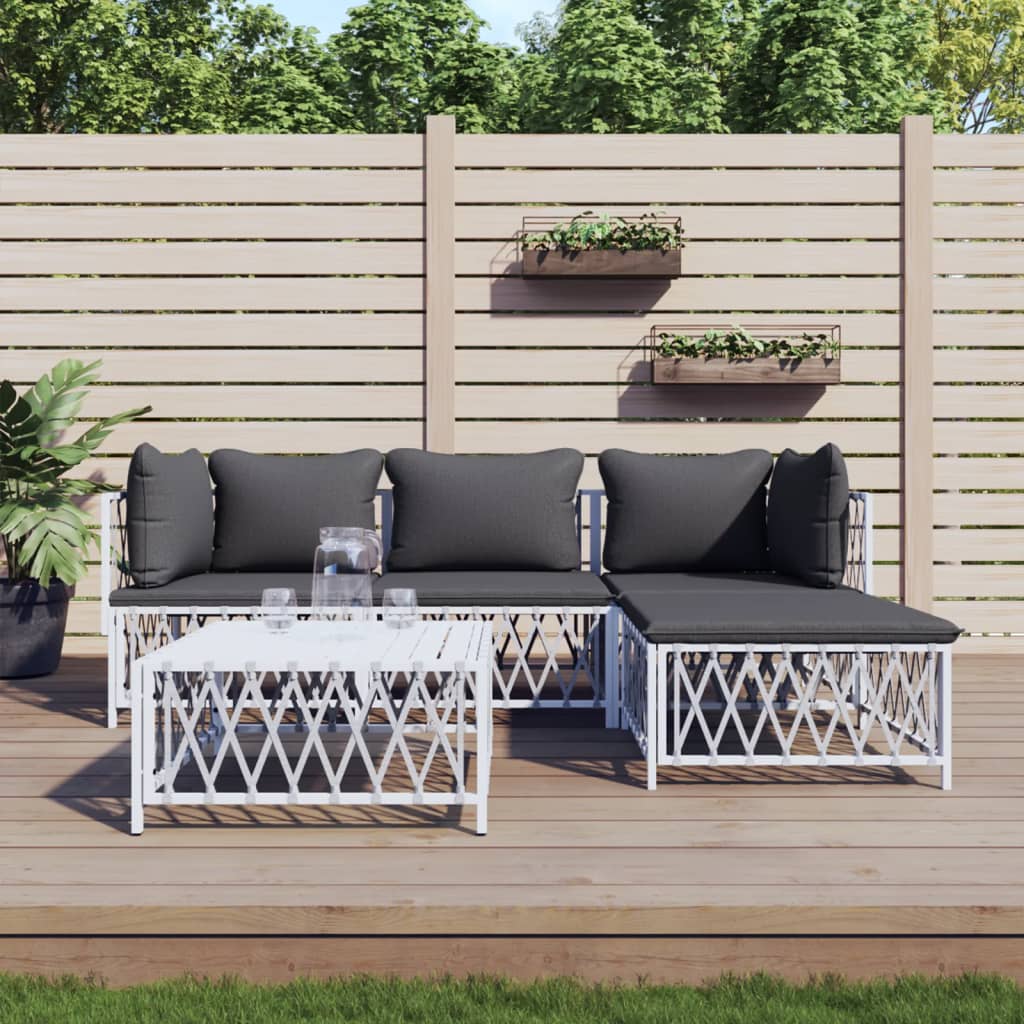 3 Piece Patio Lounge Set With Cushions Steel