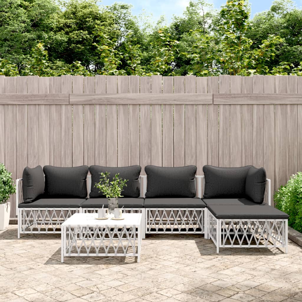 3 Piece Patio Lounge Set With Cushions Steel