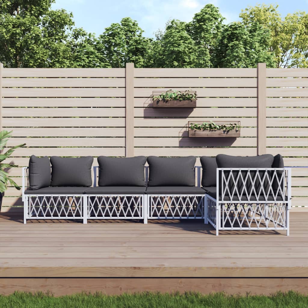 3 Piece Patio Lounge Set With Cushions Steel