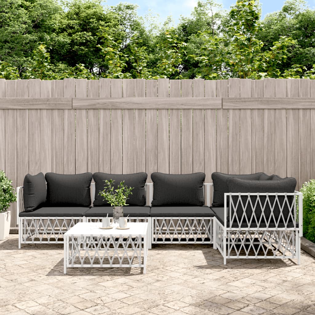 3 Piece Patio Lounge Set With Cushions Steel