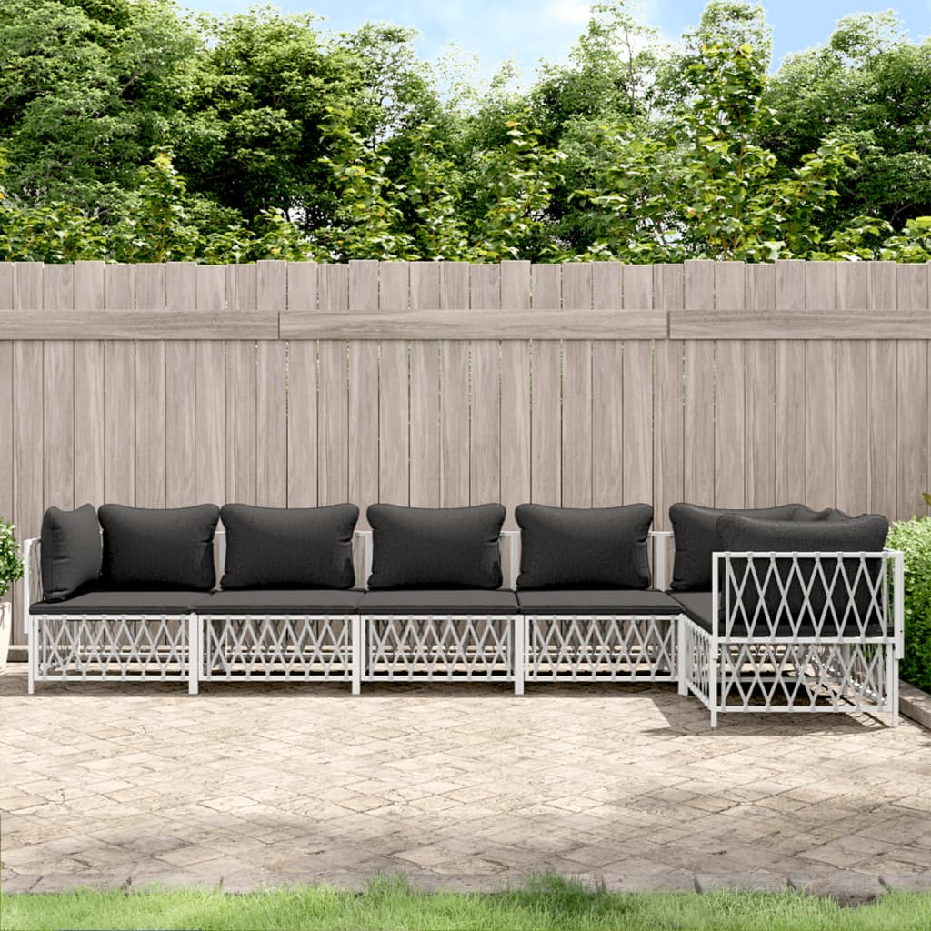 3 Piece Patio Lounge Set With Cushions Steel