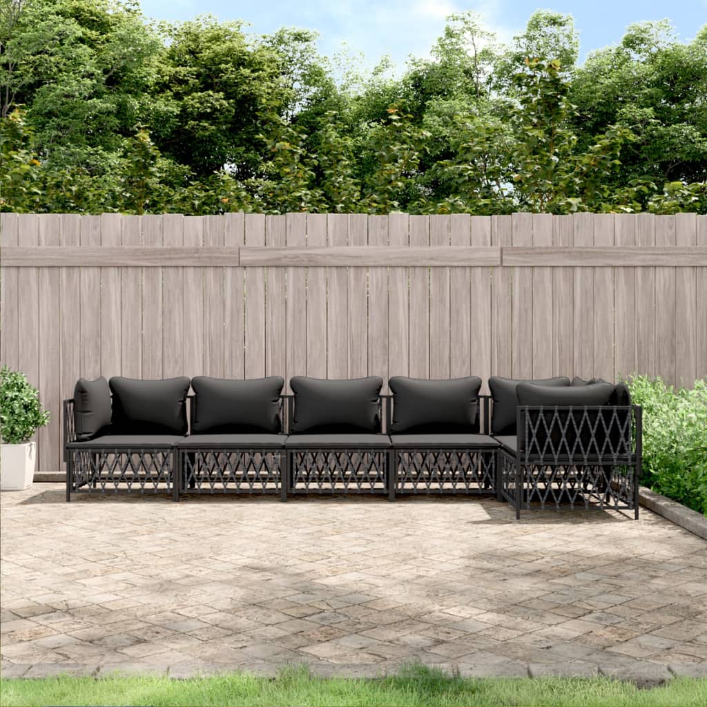 3 Piece Patio Lounge Set With Cushions Steel