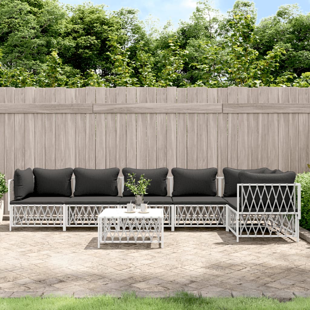 3 Piece Patio Lounge Set With Cushions Steel