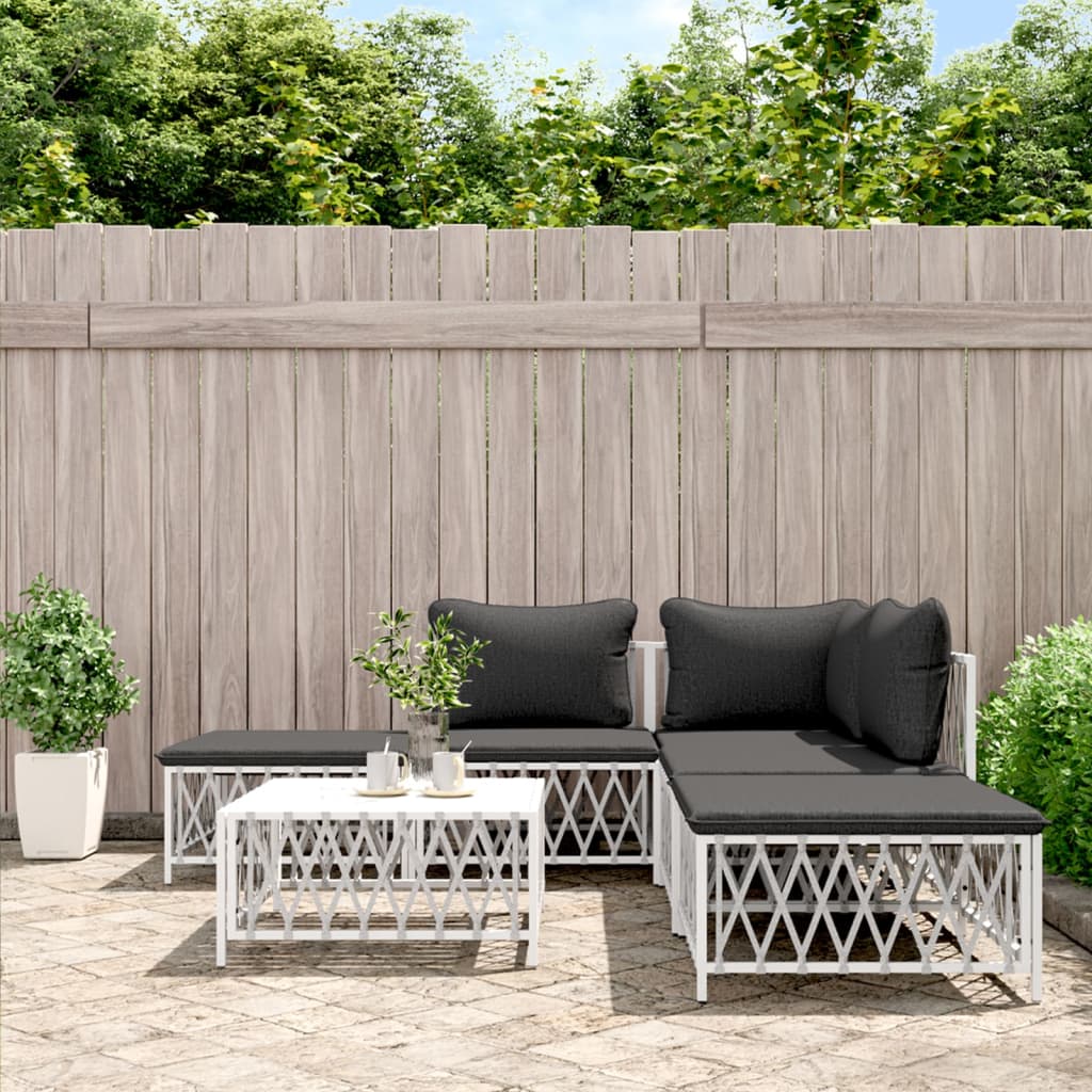 3 Piece Patio Lounge Set With Cushions Steel