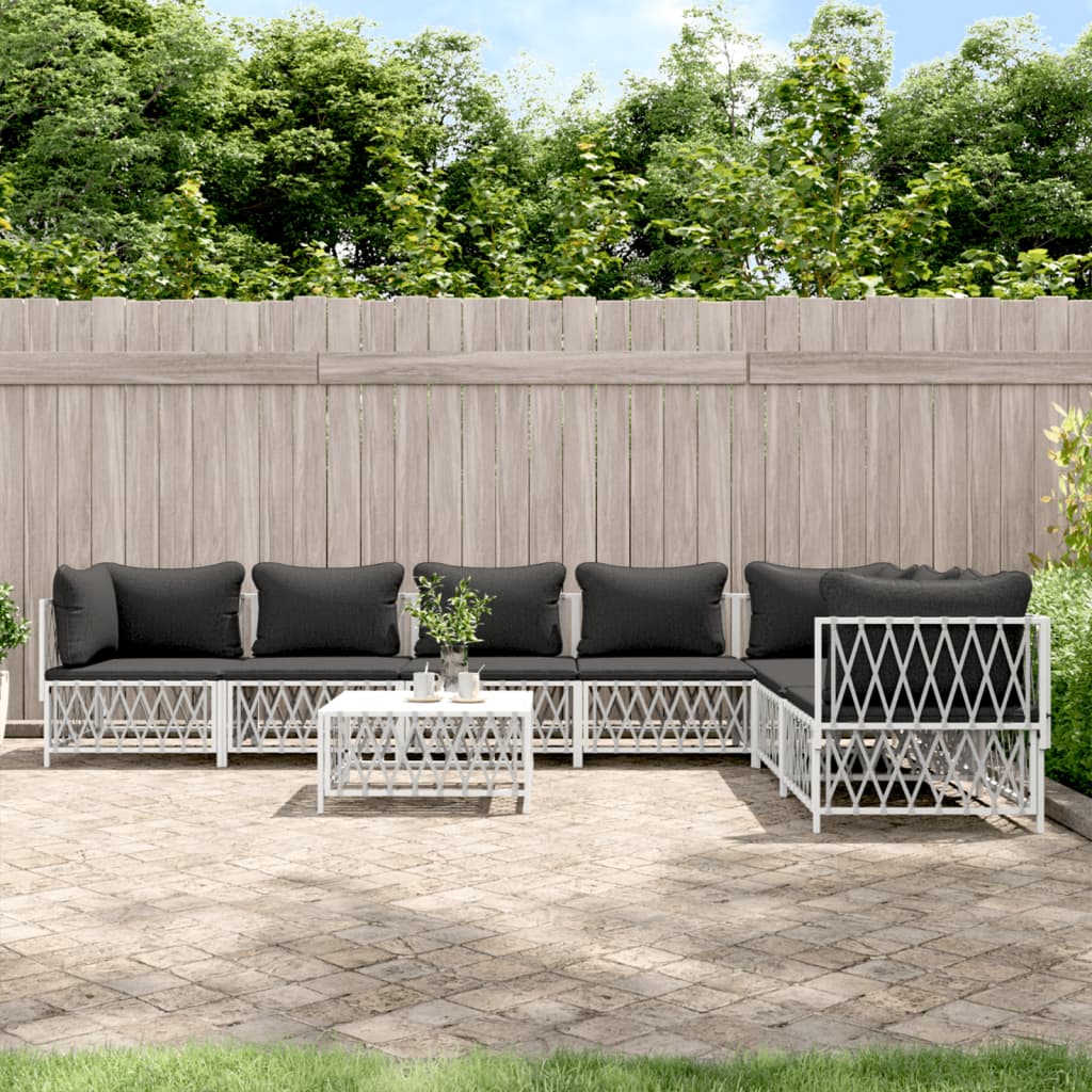 3 Piece Patio Lounge Set With Cushions Steel