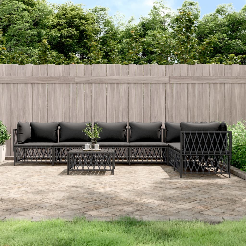 3 Piece Patio Lounge Set With Cushions Steel