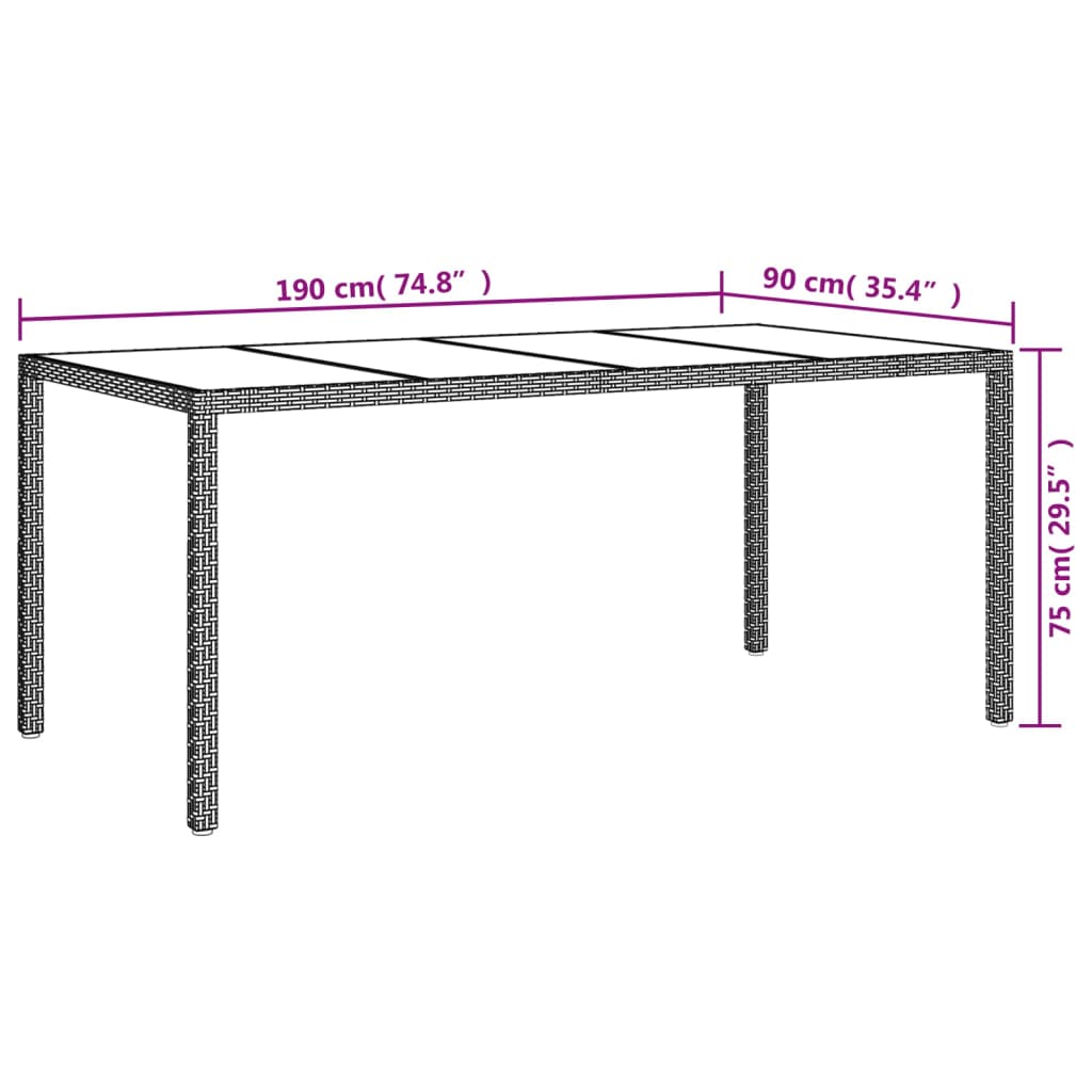 7 Piece Patio Dining Set With Cushions Gray Poly Rattan