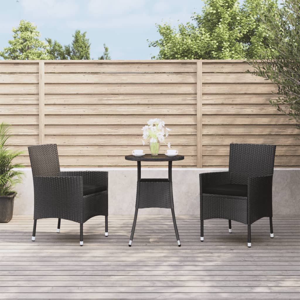 5 Piece Patio Bistro Set With Cushions Gray Poly Rattan