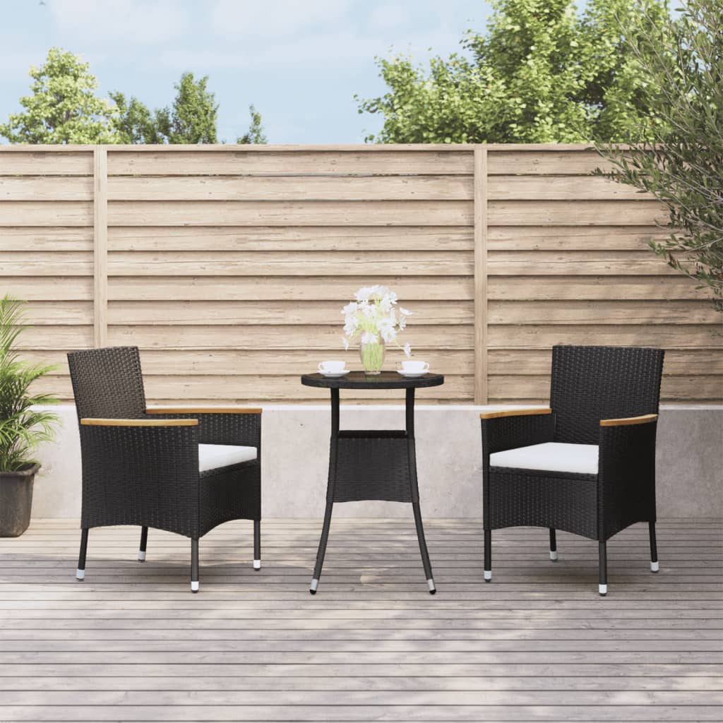 5 Piece Patio Bistro Set With Cushions Gray Poly Rattan