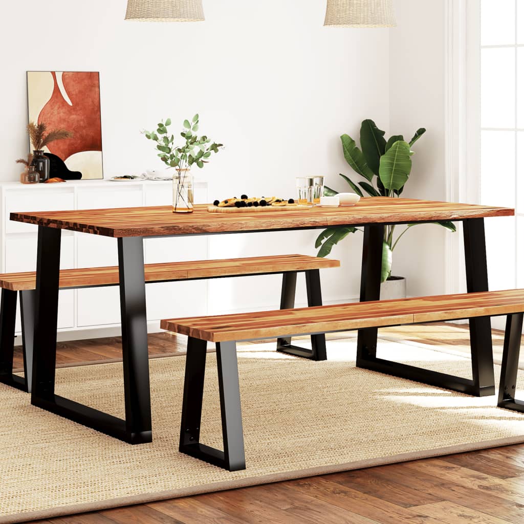 Dining Table With Live Edge Solid Wood Acacia