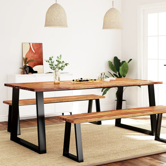 Dining Table With Live Edge Solid Wood Acacia