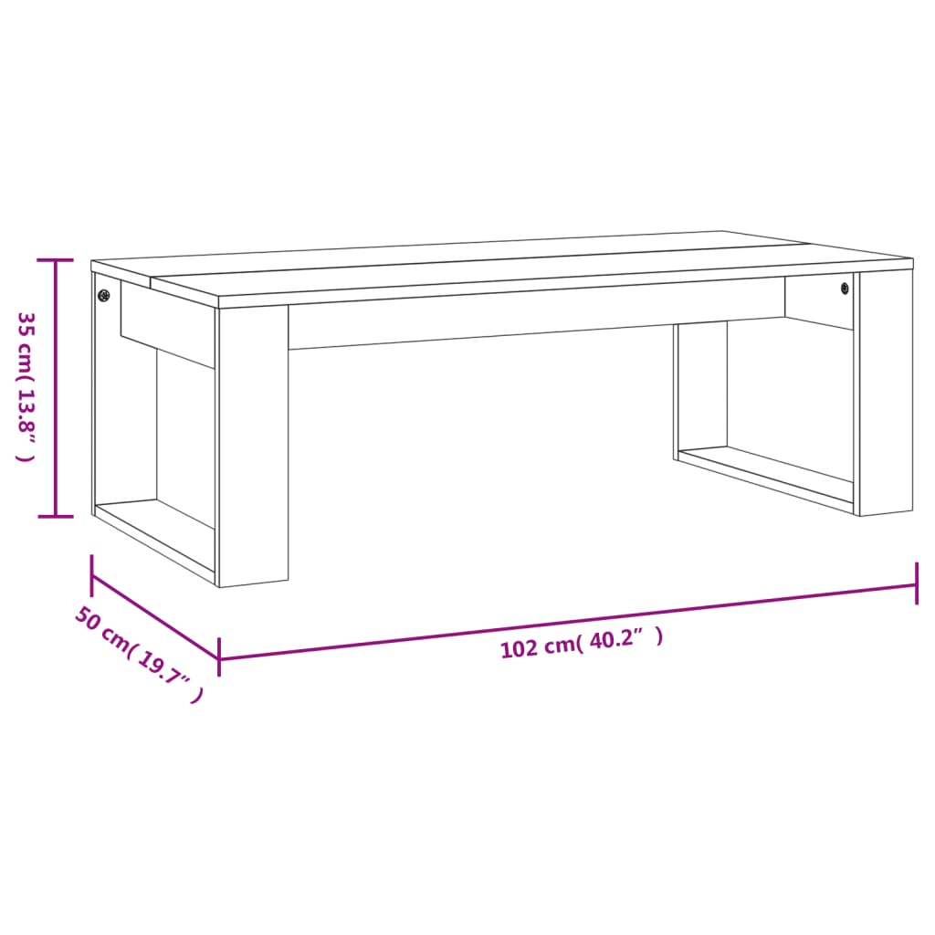 Coffee Table 40.2&quot;X19.7&quot;X13.8&quot; Engineered Wood