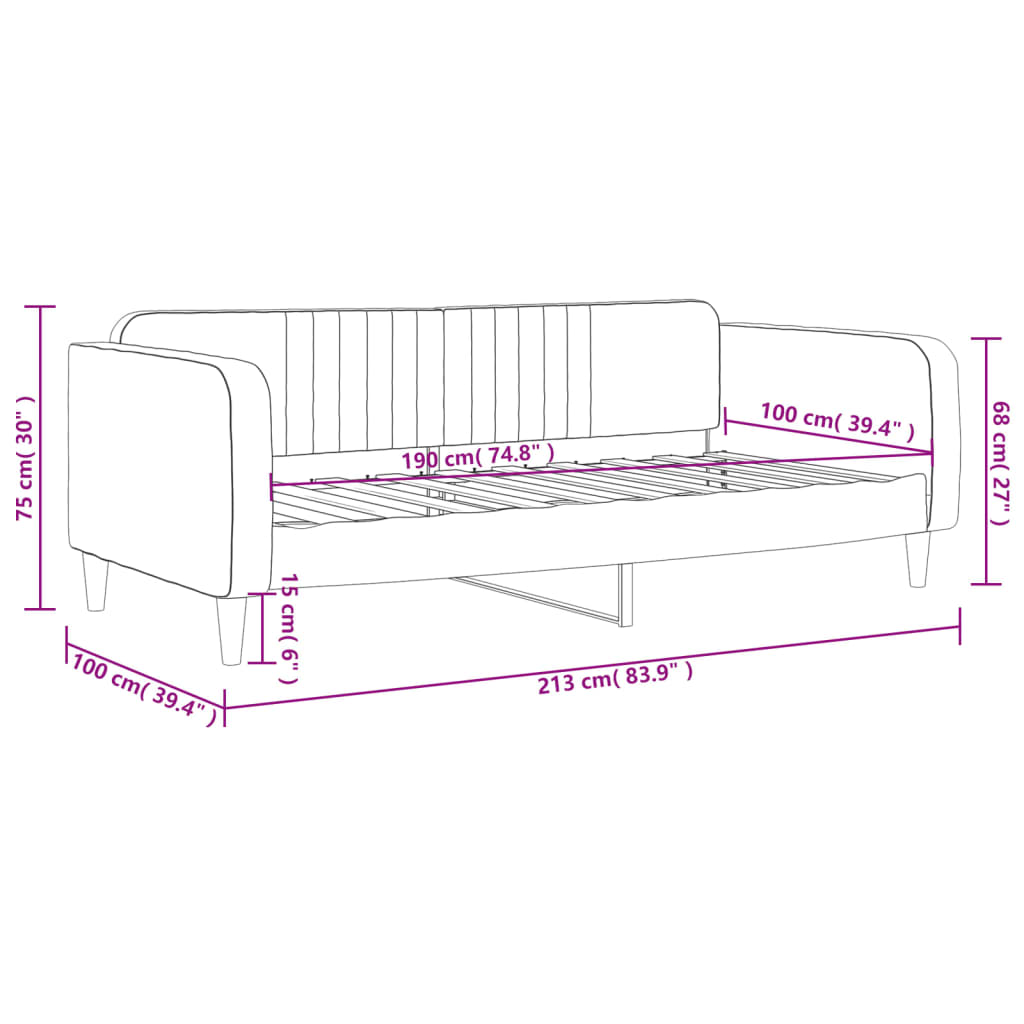 Day Bed 39.4&quot;X74.8&quot; Velvet