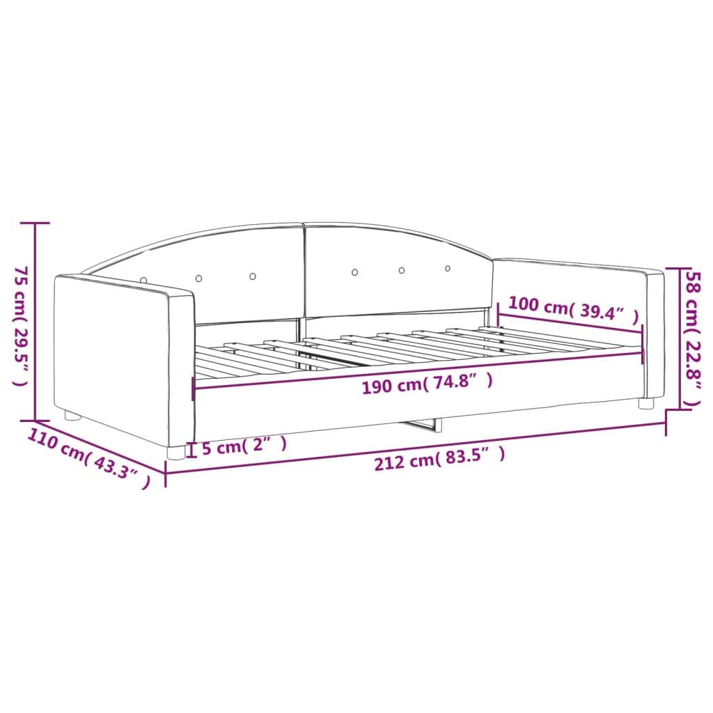 Day Bed 39.4&quot;X74.8&quot; Velvet