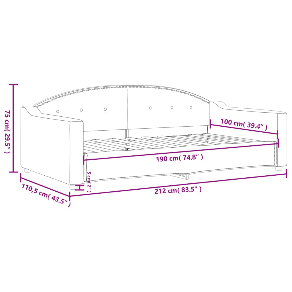 Day Bed 39.4&quot;X74.8&quot; Fabric