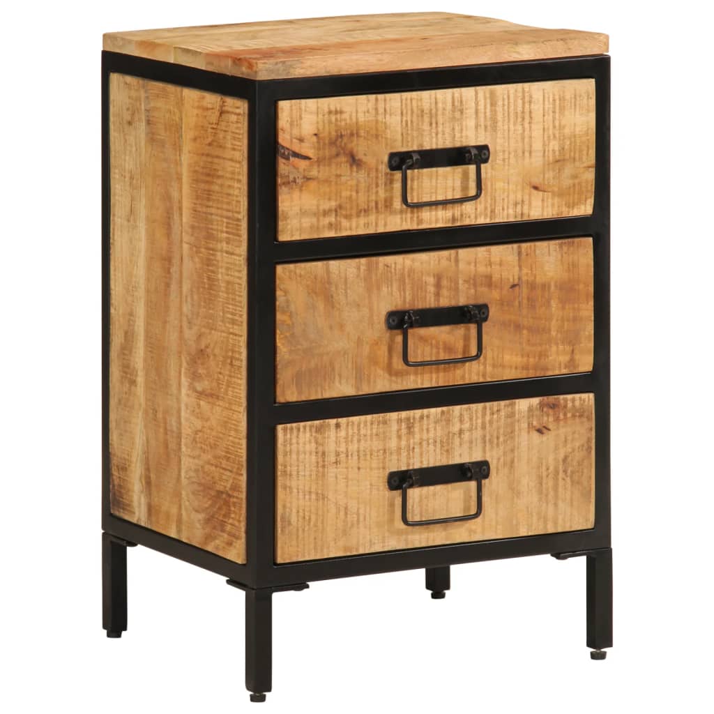 Bed Cabinet With 15.7&quot;X13.8&quot;X20.9&quot; Solid Rough Wood Mango