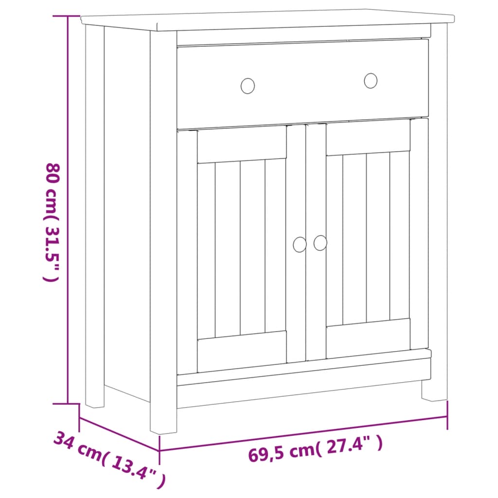 Bathroom Cabinet Berg Solid Wood Pine