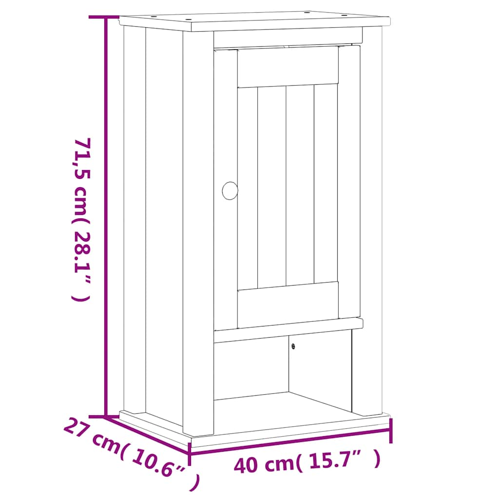 Bathroom Wall Cabinet Berg Solid Wood Pine