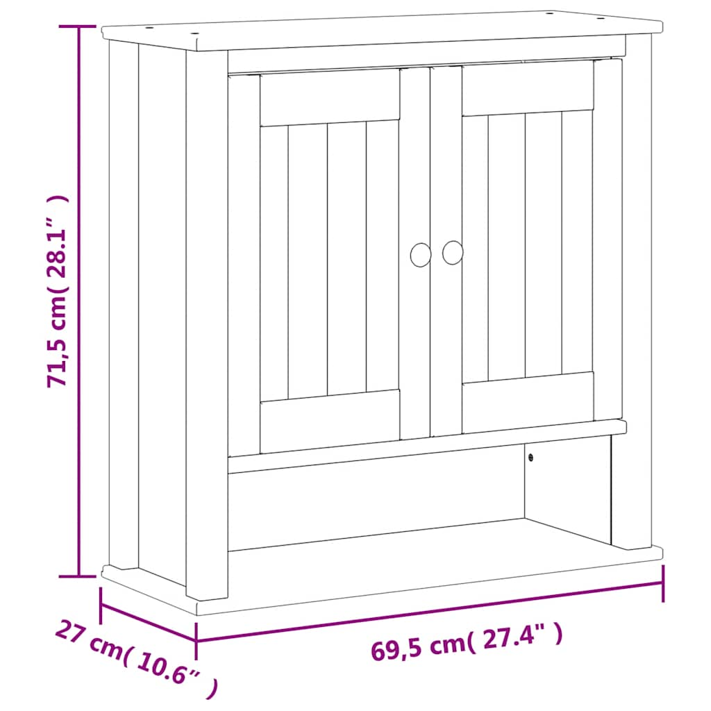 Bathroom Wall Cabinet Berg Solid Wood