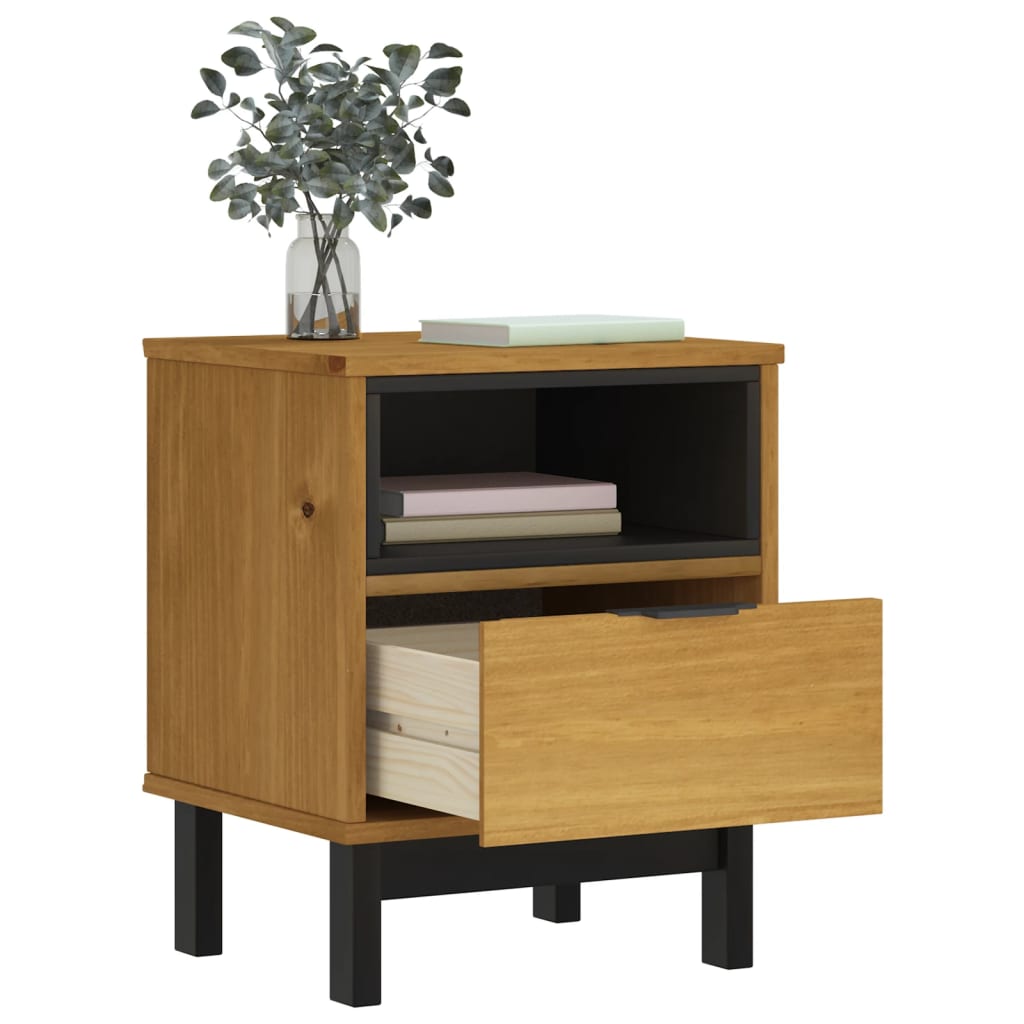 Bedside Cabinet Flam 15.7&quot;X13.8&quot;X19.7&quot; Solid Wood Pine